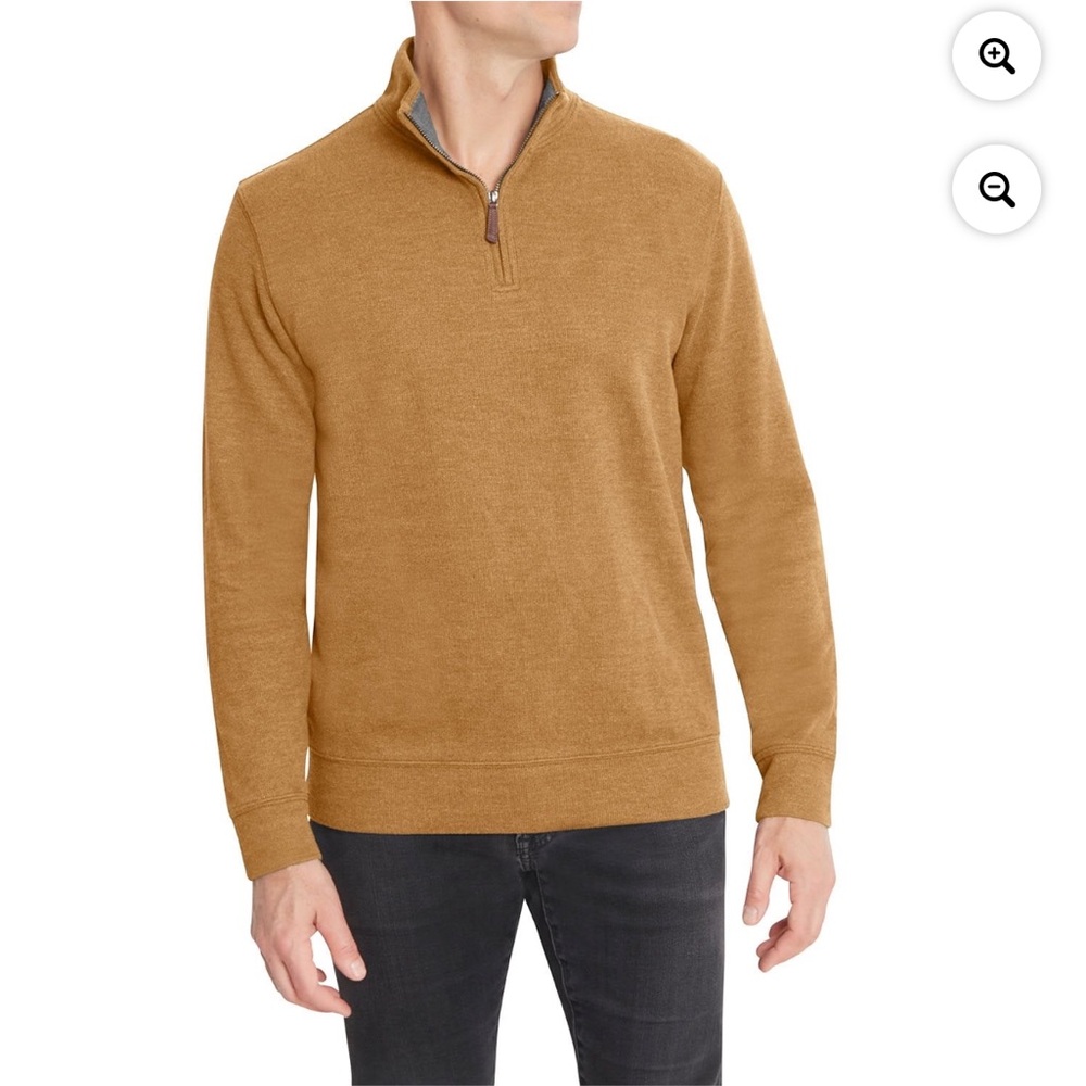 Men's lands end  size 1/4 zip pullover Tan Sweater